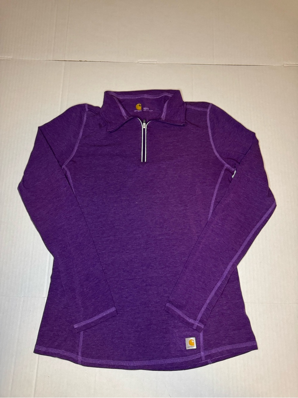 Carhartt Women's Purple Quarter-Zip Performance Sweater